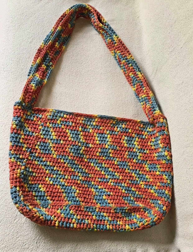 Geantă croșetată handmade Culorile Toamnei model XL