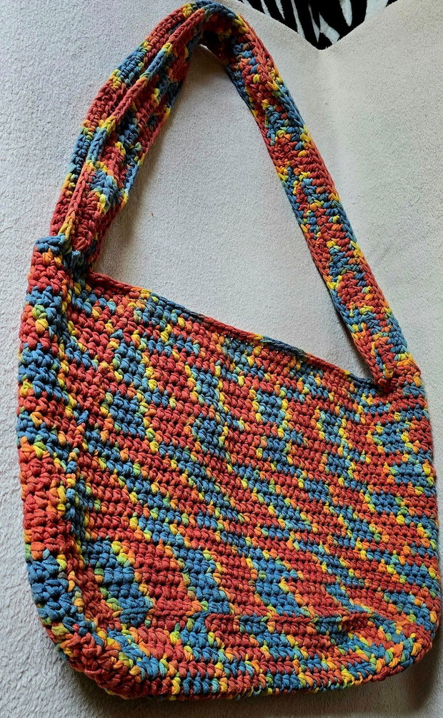 Geantă croșetată handmade Culorile Toamnei model XL