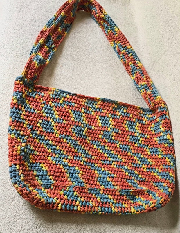 Geantă croșetată handmade Culorile Toamnei model XL