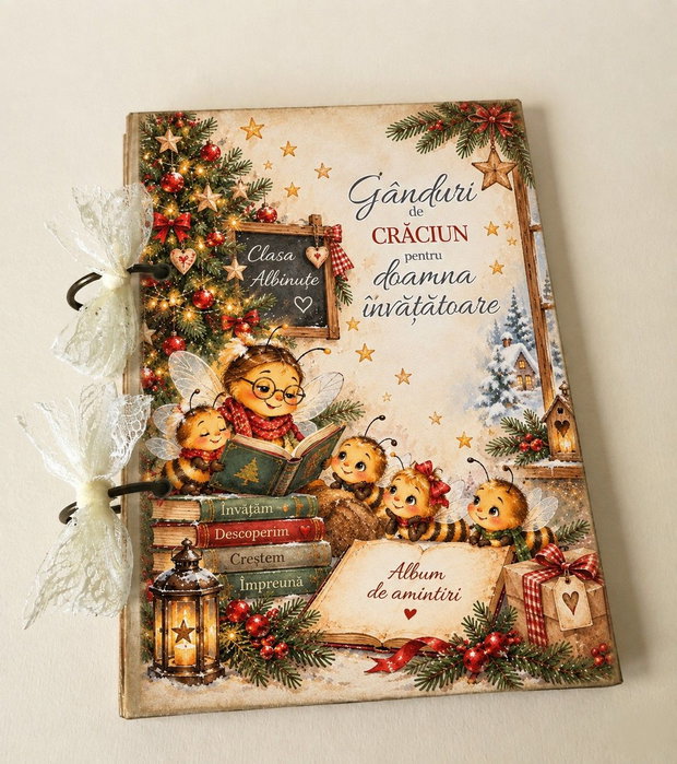 Album / jurnal pentru amkintiri - cadou Craciun pentru învatatoare, educatoare - clasa albinute