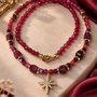 Colier finuț din agate fațetate,jad cuburi,hematit electroplacat,inox~RUBY SPELL~