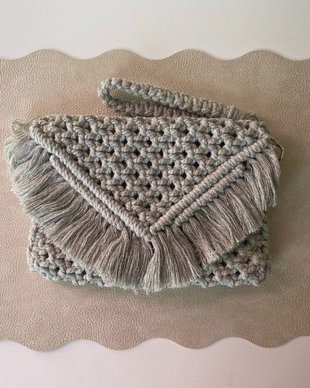 Geanta plic, clutch macrame