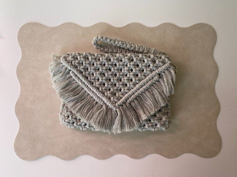 Geanta plic, clutch macrame