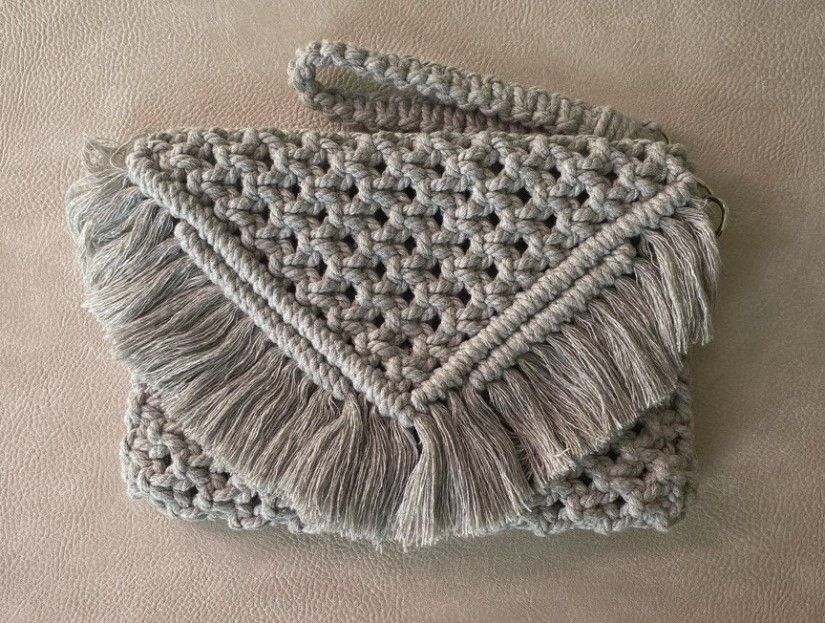 Geanta plic, clutch macrame
