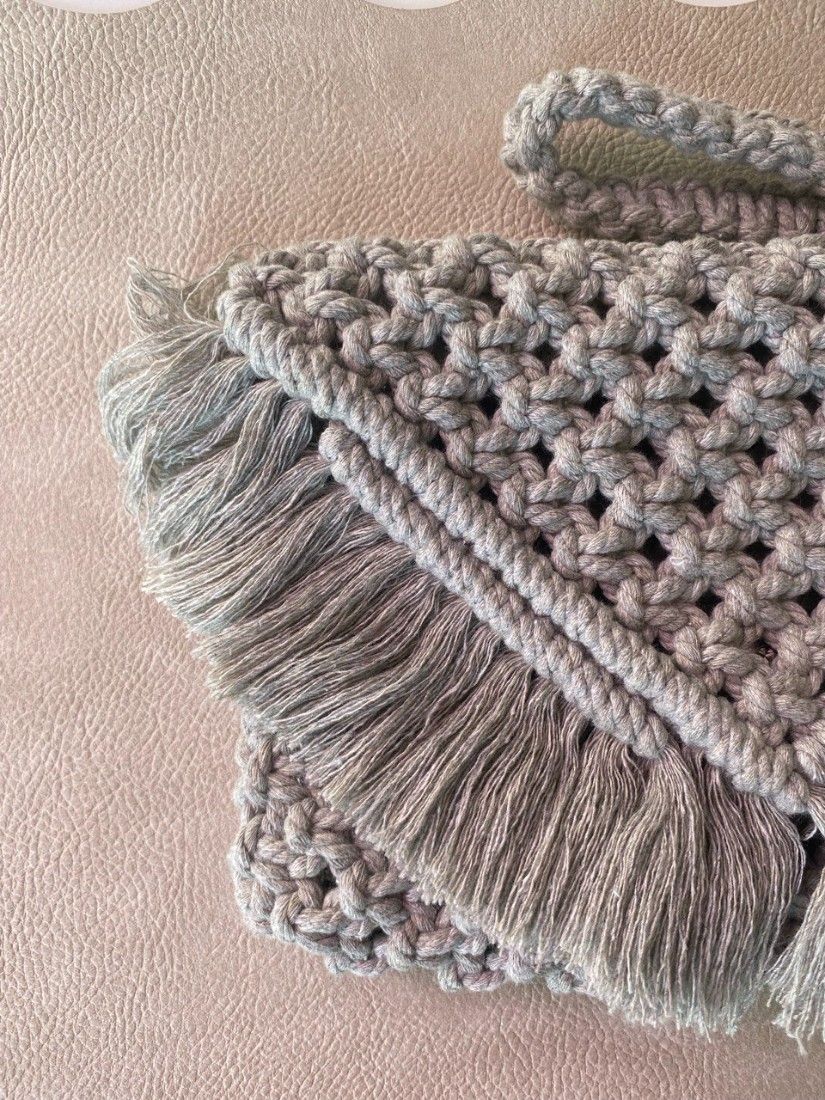 Geanta plic, clutch macrame