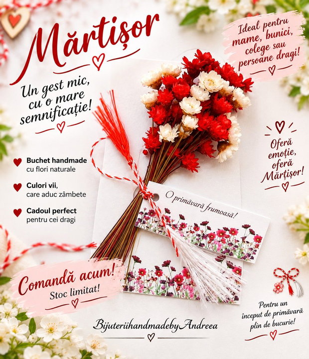 Mărțișor handmade, un cadou mic, dar plin de emoție!
