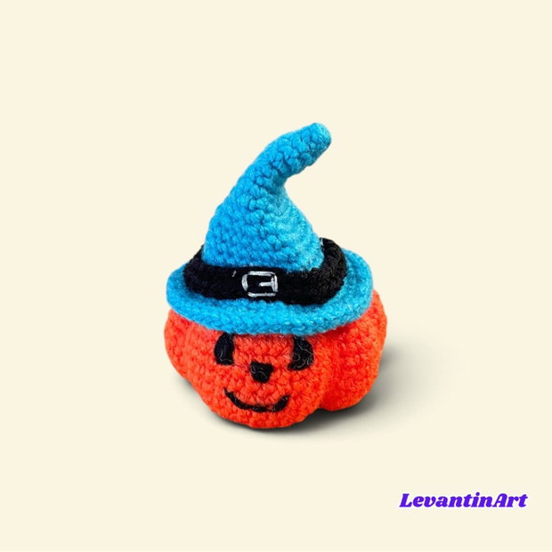 Mini dovleac croșetat manual decorațiune Halloween handmade LA COMANDĂ