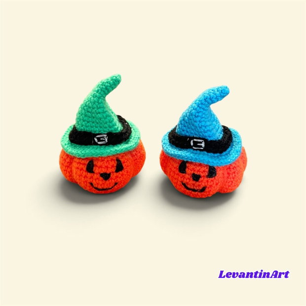 Mini dovleac croșetat manual decorațiune Halloween handmade LA COMANDĂ