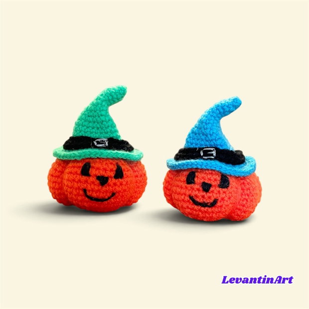 Mini dovleac croșetat manual decorațiune Halloween handmade LA COMANDĂ