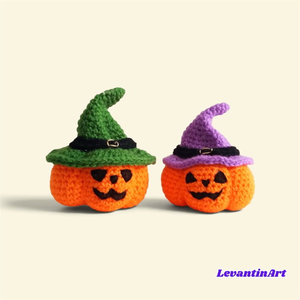Mini dovleac croșetat manual decorațiune Halloween handmade LA COMANDĂ