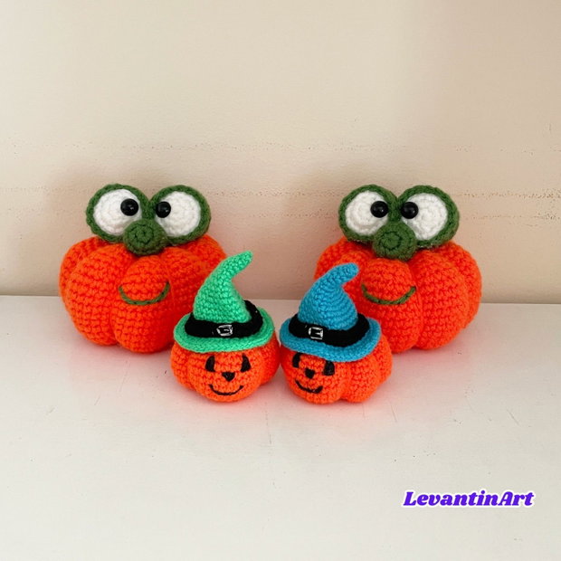 Mini dovleac croșetat manual decorațiune Halloween handmade LA COMANDĂ