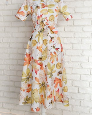 Rochie Camasa cu Revere Frunze Toamna