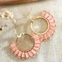 Cercei rotunzi cu margele Tila roz, cercei handmade boho