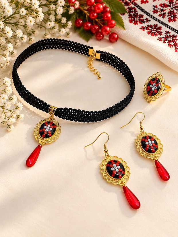Set bijuterii motiv traditional popular 02213