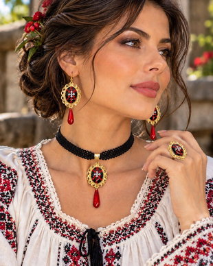 Set bijuterii motiv traditional popular 02213