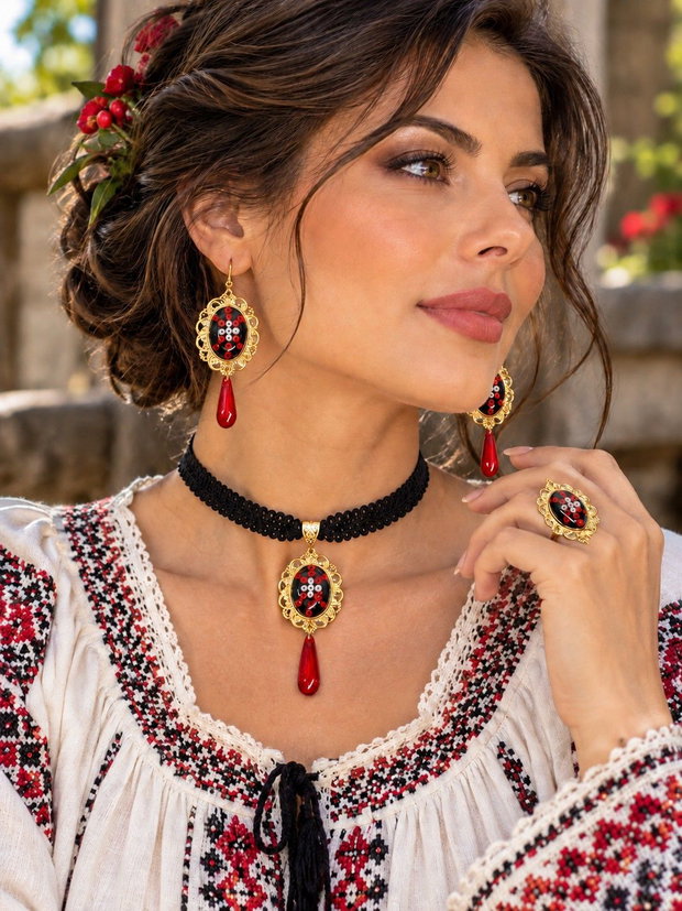 Set bijuterii motiv traditional popular 02213