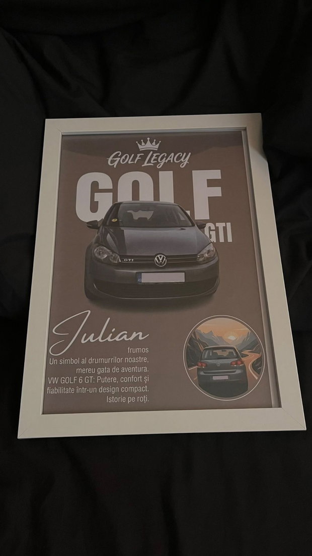 Tablou personalizat cu mașina ta | Cadou pentru pasionații auto | A4
