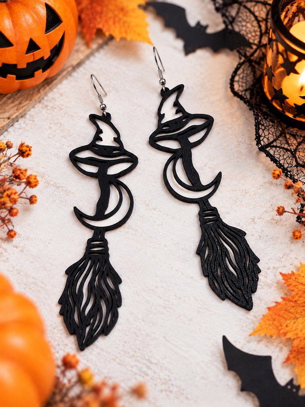 Cercei Mătura vrăjitoarei ediție Halloween
