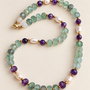 Colier handmade Spring symphony fFluorit, ametist și perle naturale