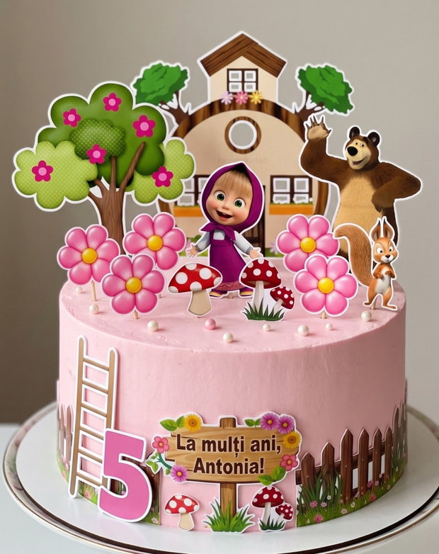 Set toppere tort Masha și ursul