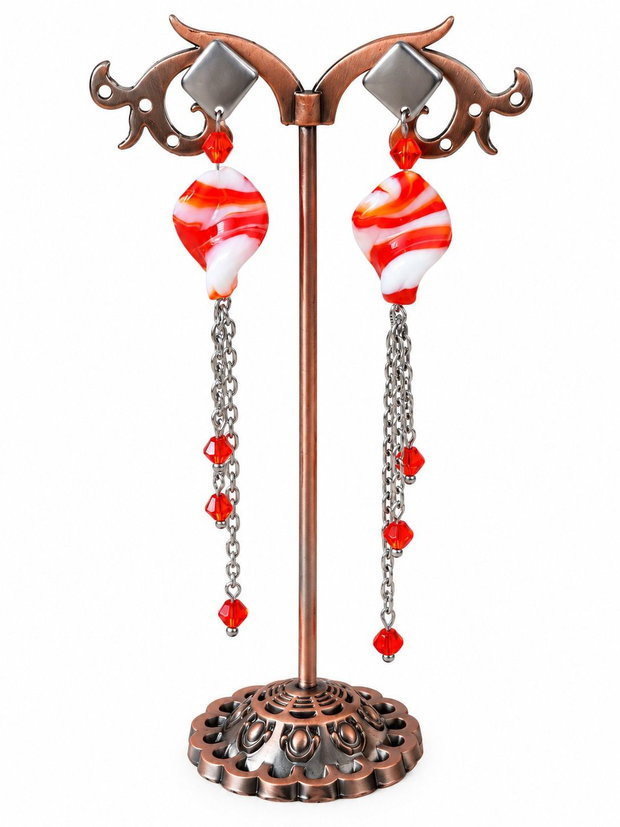 Cercei lungi lampwork