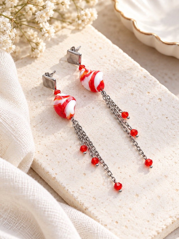 Cercei lungi lampwork
