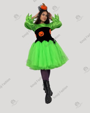 Costum Dovleac Halloween Verde Neon Adult
