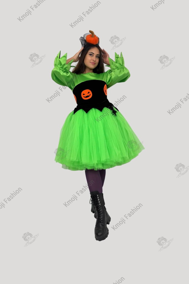 Costum Dovleac Halloween Verde Neon Adult