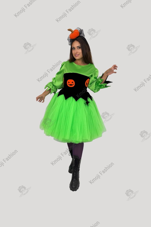 Costum Dovleac Halloween Verde Neon Adult