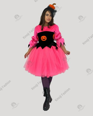 Costum Dovleac Halloween Roz Neon Adult