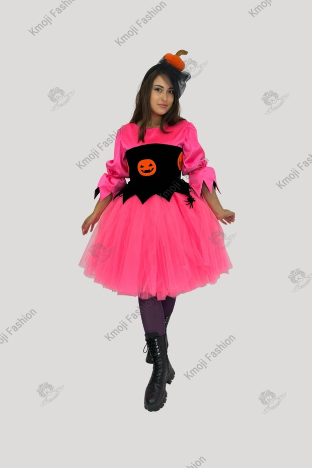 Costum Dovleac Halloween Roz Neon Adult