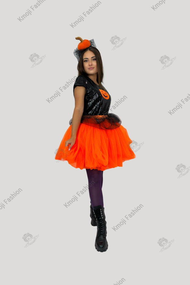 Costum Dovlecel Halloween Portocaliu Neon Adult
