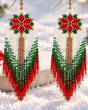 Cercei Poinsettia Magic  Christmas Edition