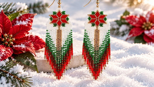Cercei Poinsettia Magic Christmas Edition