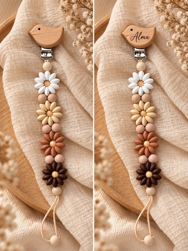 Lănțișor pentru suzetă Boho Daisy