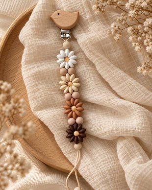 Lănțișor pentru suzetă Boho Daisy
