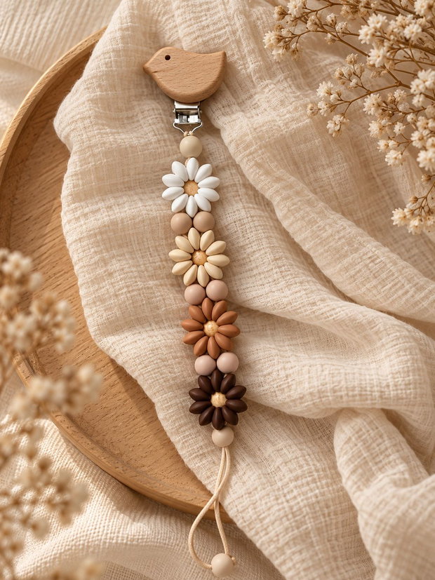 Lănțișor pentru suzetă Boho Daisy