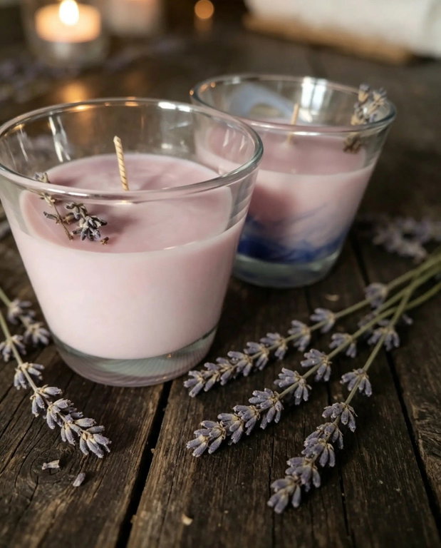 Lumanare parfumata din ceara de soia, Aroma Lavenda 150g