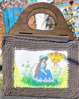 Fetița albastră | Geantă handmade unicat