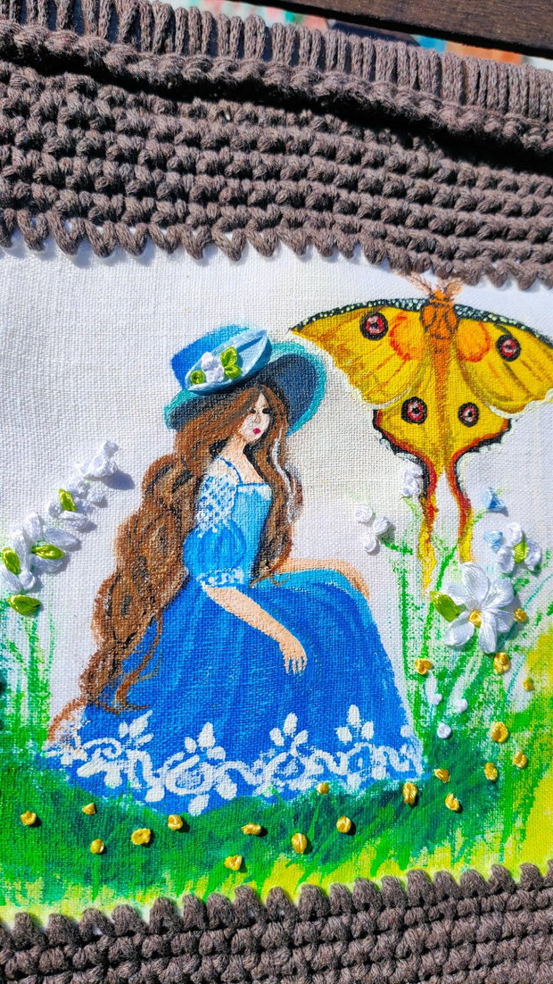 Fetița albastră | Geantă handmade unicat