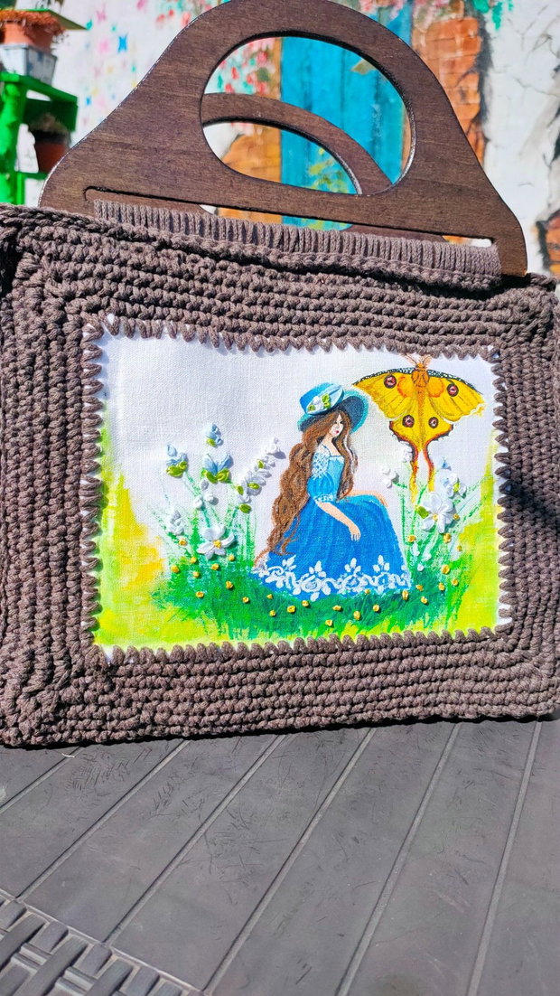 Fetița albastră | Geantă handmade unicat