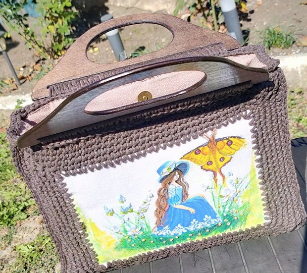 Fetița albastră | Geantă handmade unicat