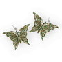 Cercei Fluture Verde Degrade cu Cristale