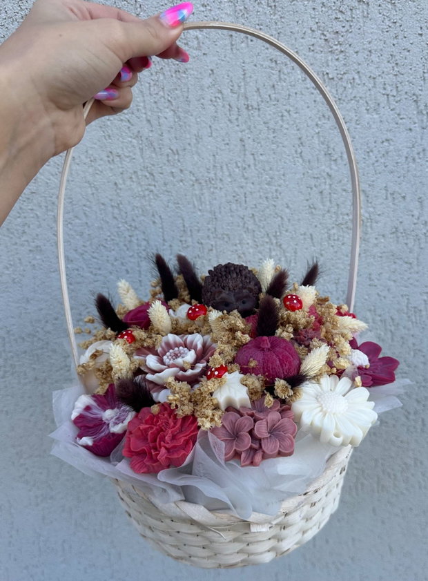 Cosulet cu flori handmade