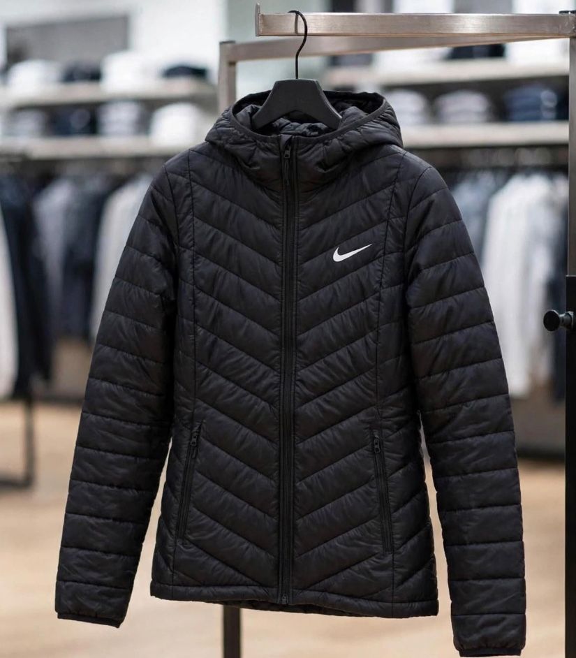 Geaca matlasata slim fit cu glugă. Nouă cu etichetă