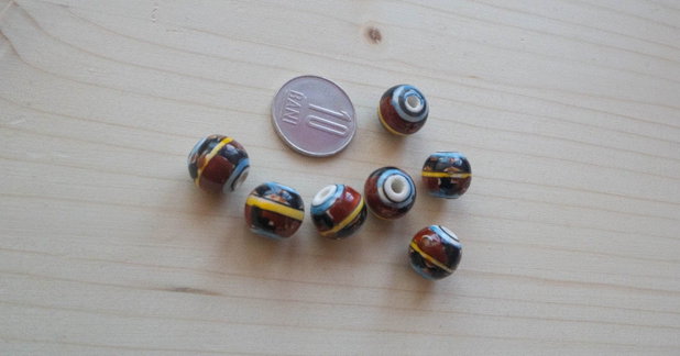 Mărgele ceramice multicolore