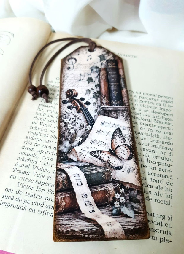 Semn de carte handmade - cu aer vintage