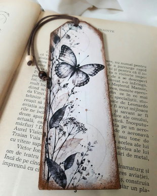 Semn de carte handmade - Natura in acuarela