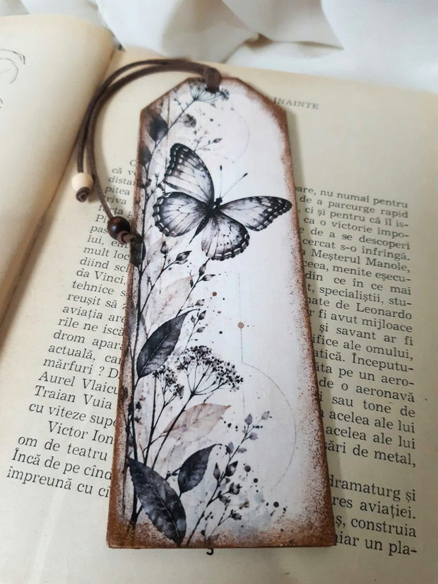 Semn de carte handmade - Natura in acuarela