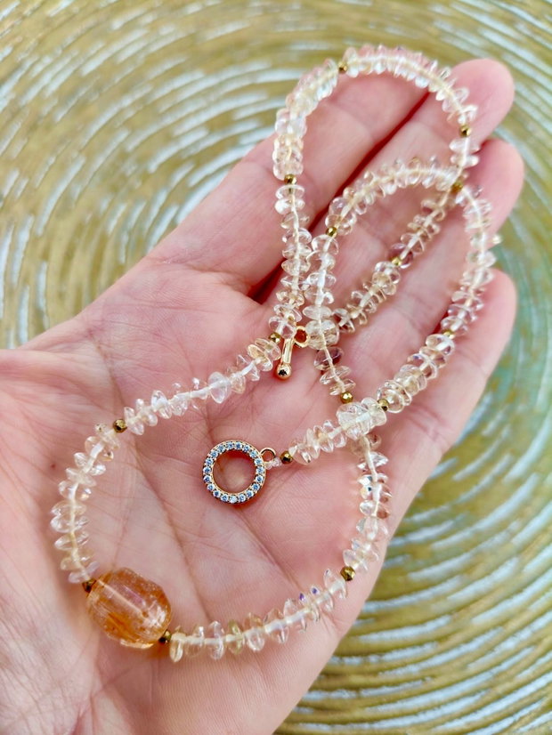 Colier CHOKER citrin